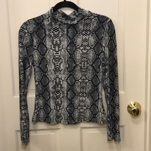 Shein leopard print mock neck top